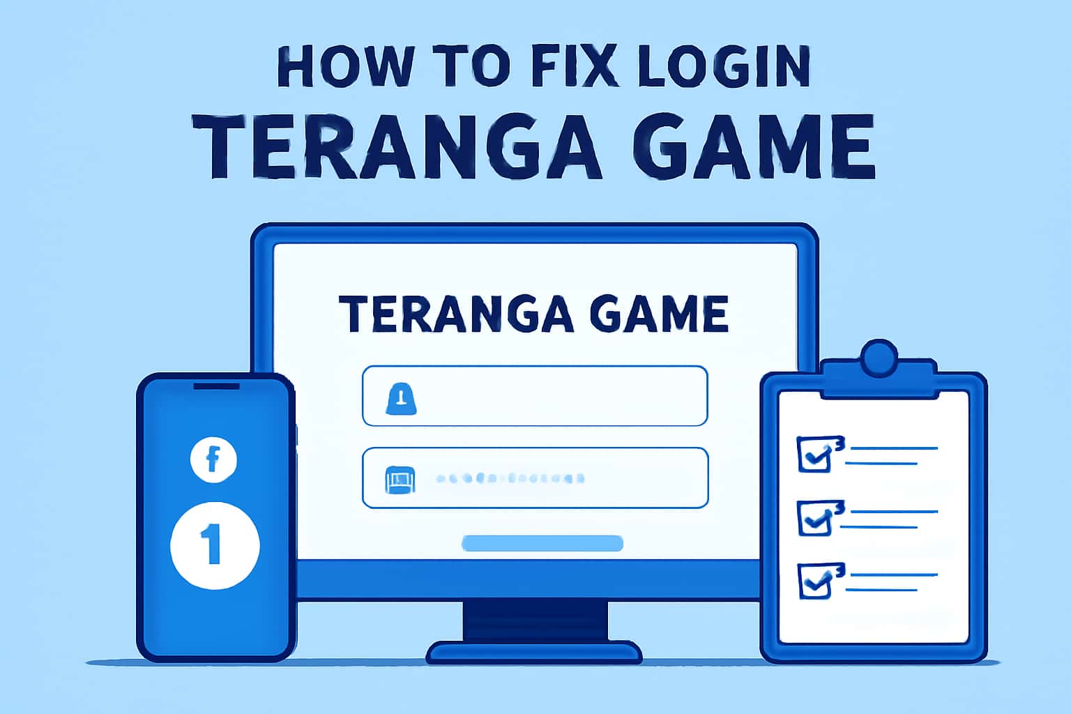 An informative graphic about fixing login issues for Teranga Game.