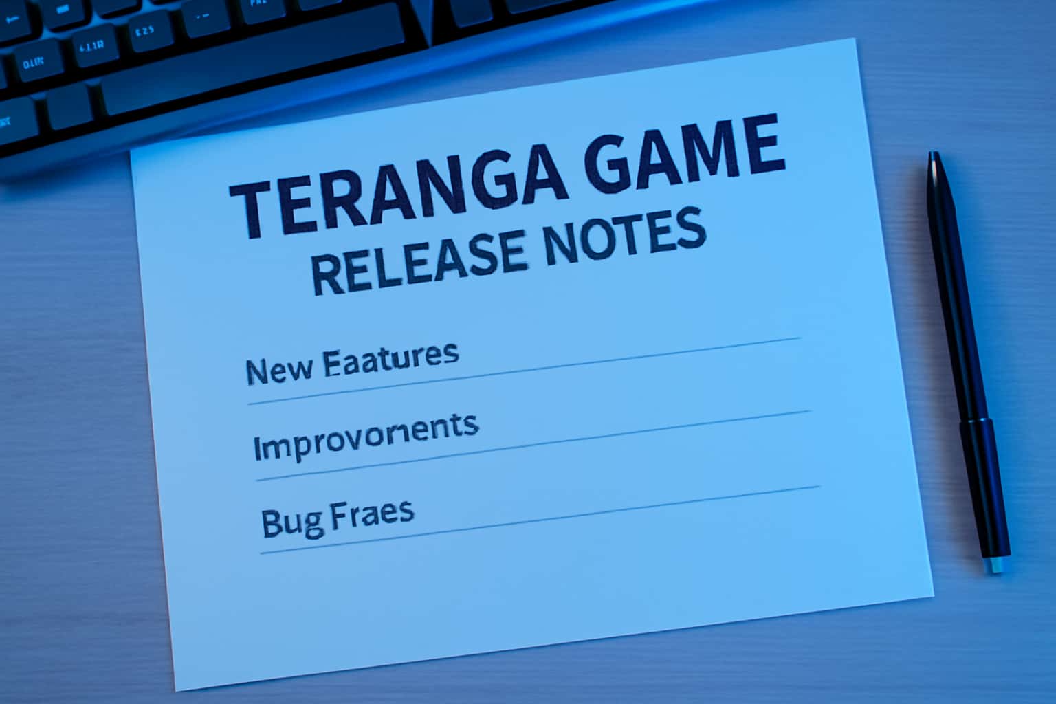 Visualization of the Teranga Game Release Notes in a professional setting.