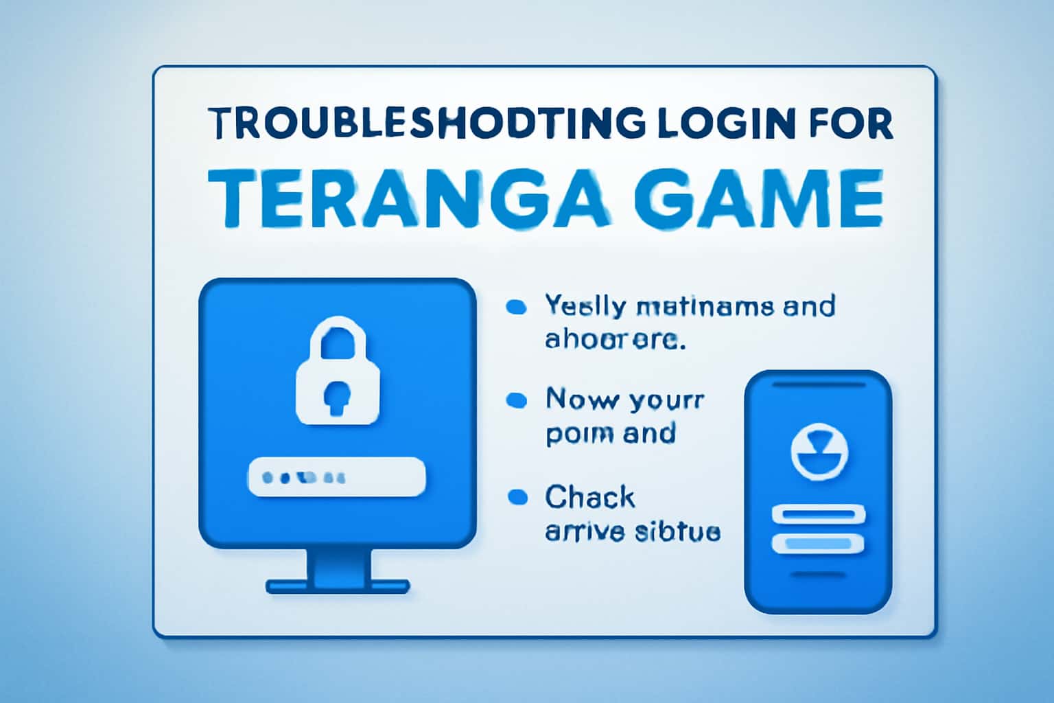 Image illustrating troubleshooting login issues for the Teranga Game.