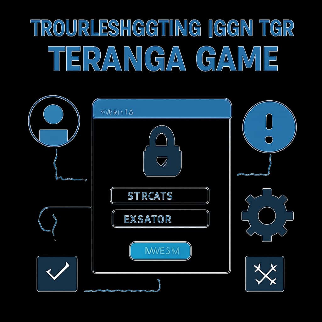 Diagram illustrating steps to troubleshoot login for Teranga Game.